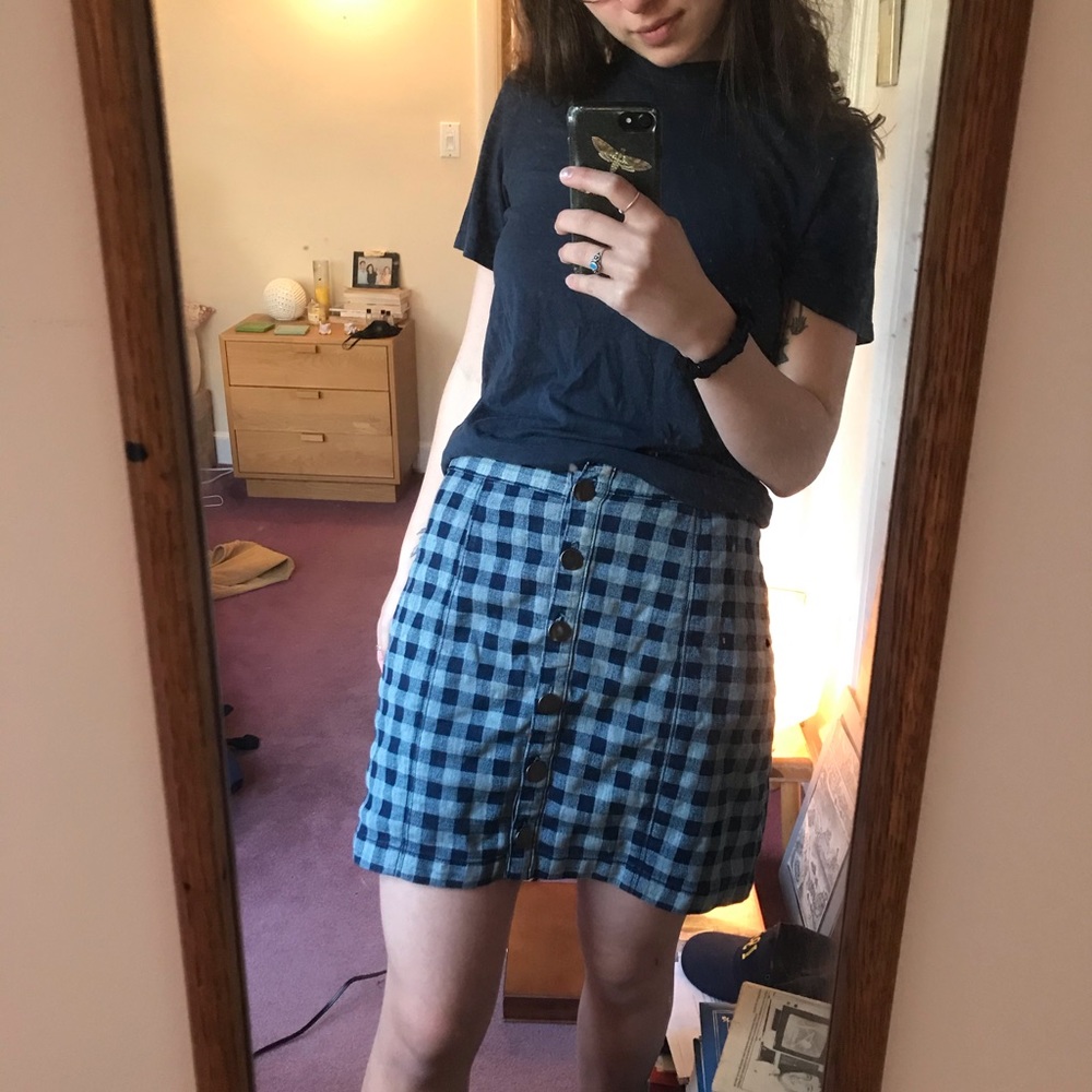 Plaid button up mini skirt from Urban Outfitters